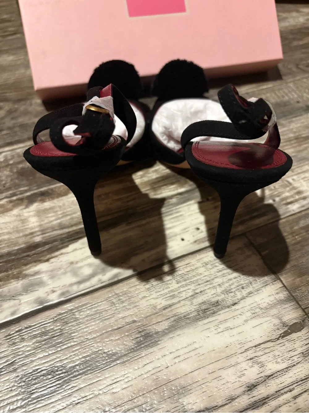 Kate Spade New York Amour Pom Pumps Black Suede